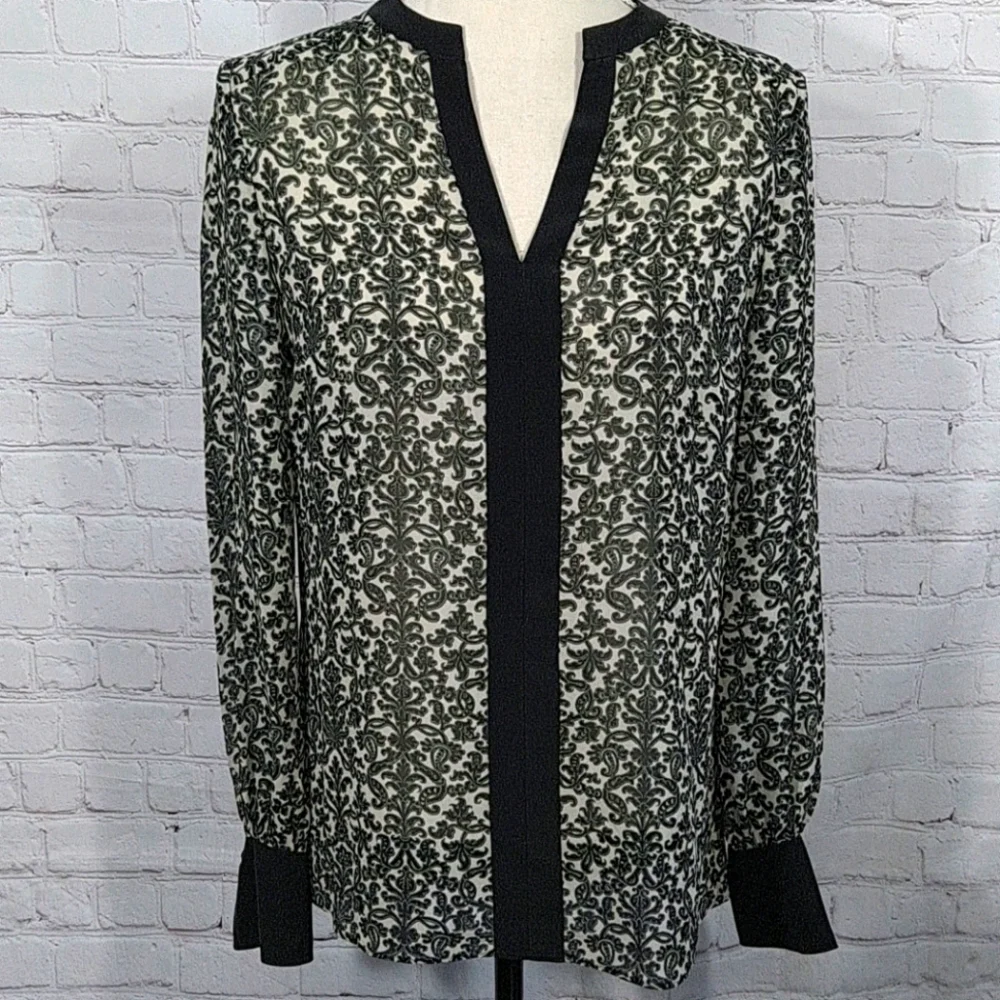 Tory Burch Black Cuffed V-Neck Tunic